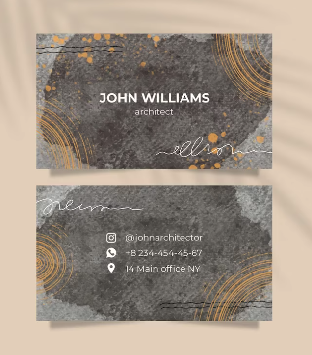 Watercolor Hand Drawn Business Cards
