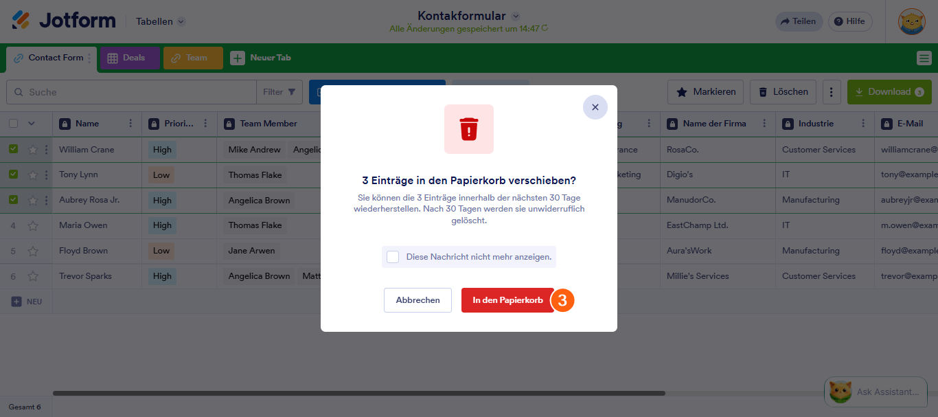 Wie Sie Formularübermittlungsdaten löschen Image-10