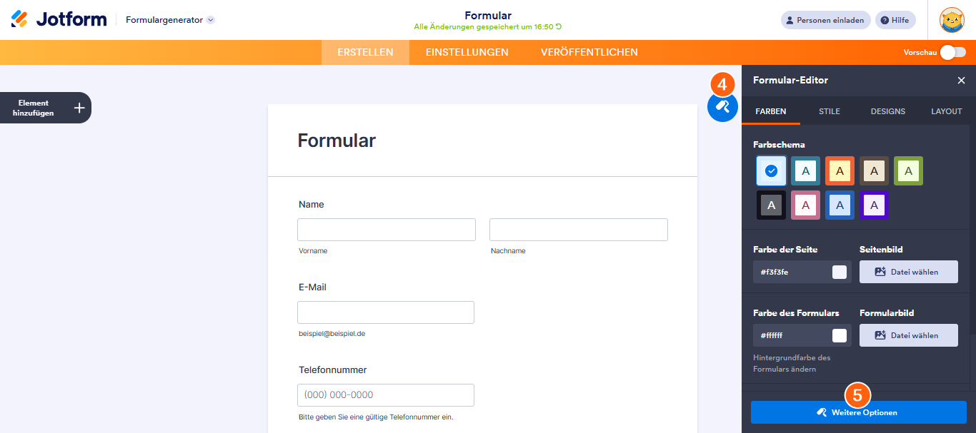 Einrichten von Formularspalten Image-3