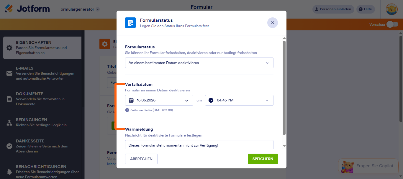 Wie Sie Zeit- und Antwortlimits zu Formularen hinzufügen Image-4