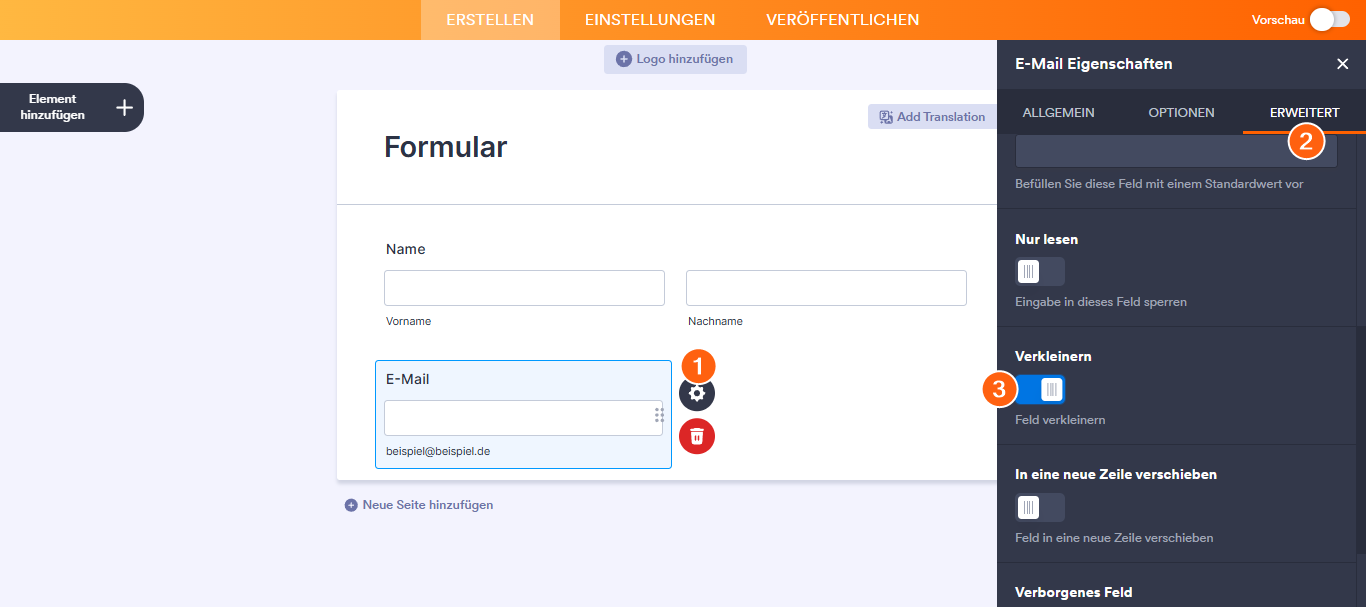 Einrichten von Formularspalten Image-1