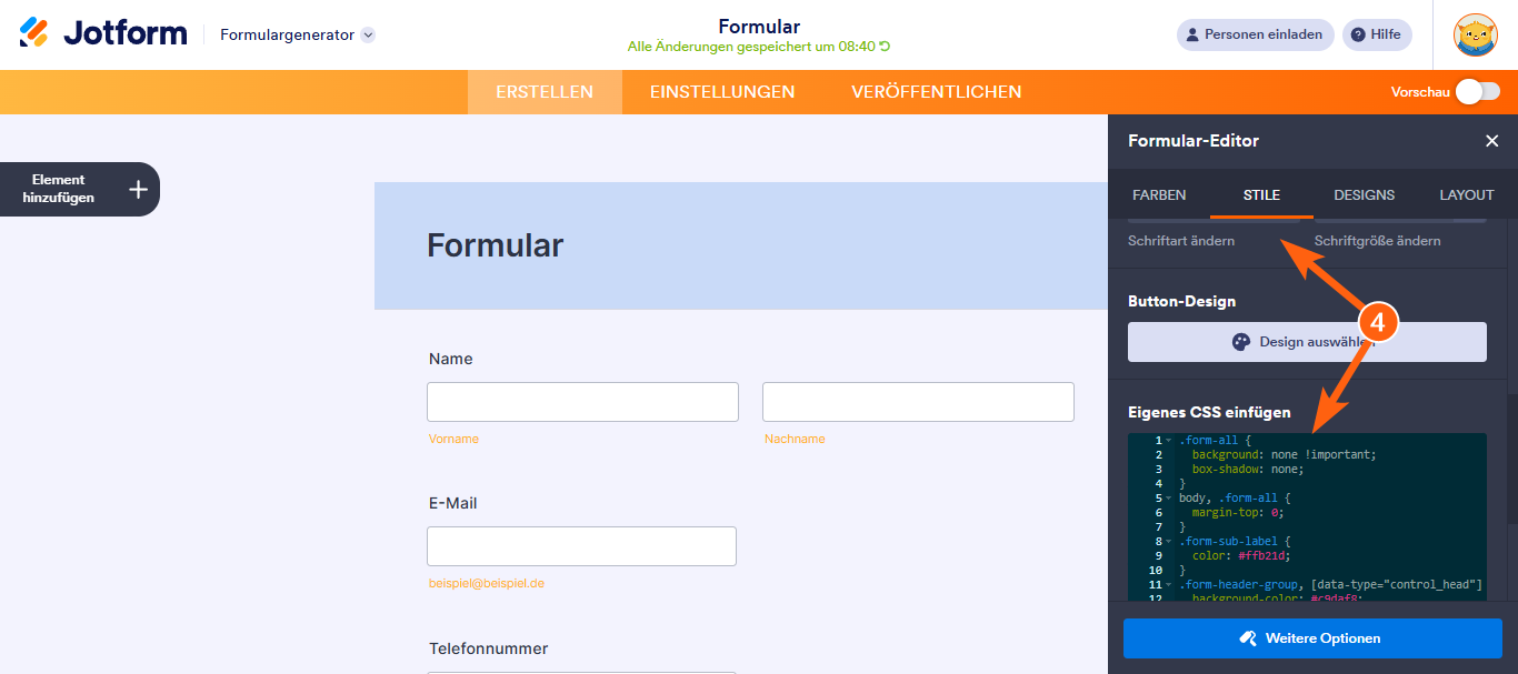 Wie Sie benutzerdefinierte CSS-Codes einfügen Image-4