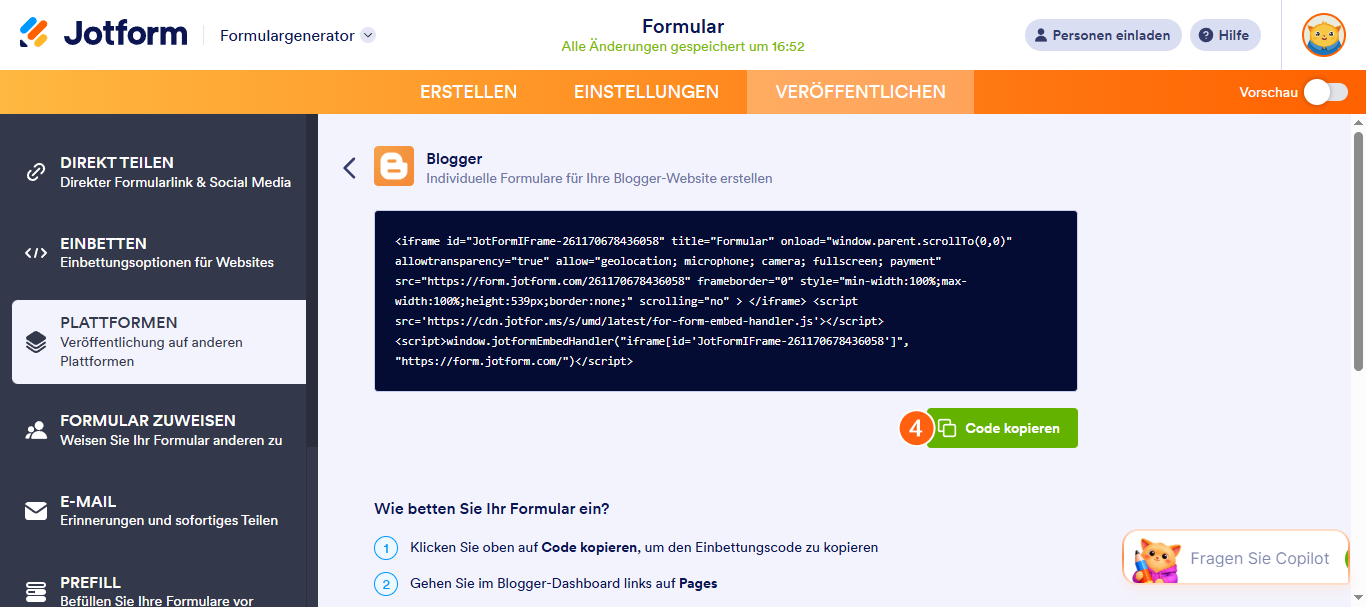 Wie Sie ein Formular zu Blogger hinzufügen Image-3