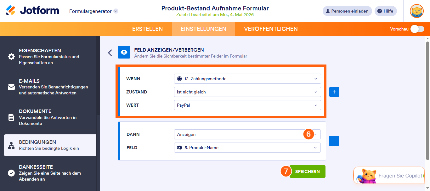 Wie Sie Felder ein- und ausblenden, basierend auf der Antwort des Benutzers Image-4