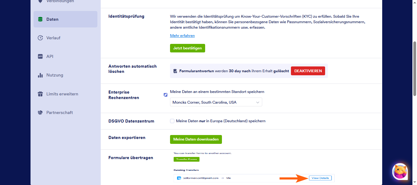So übertragen Sie Ihre Formulare und Daten auf ein anderes Konto Image-5