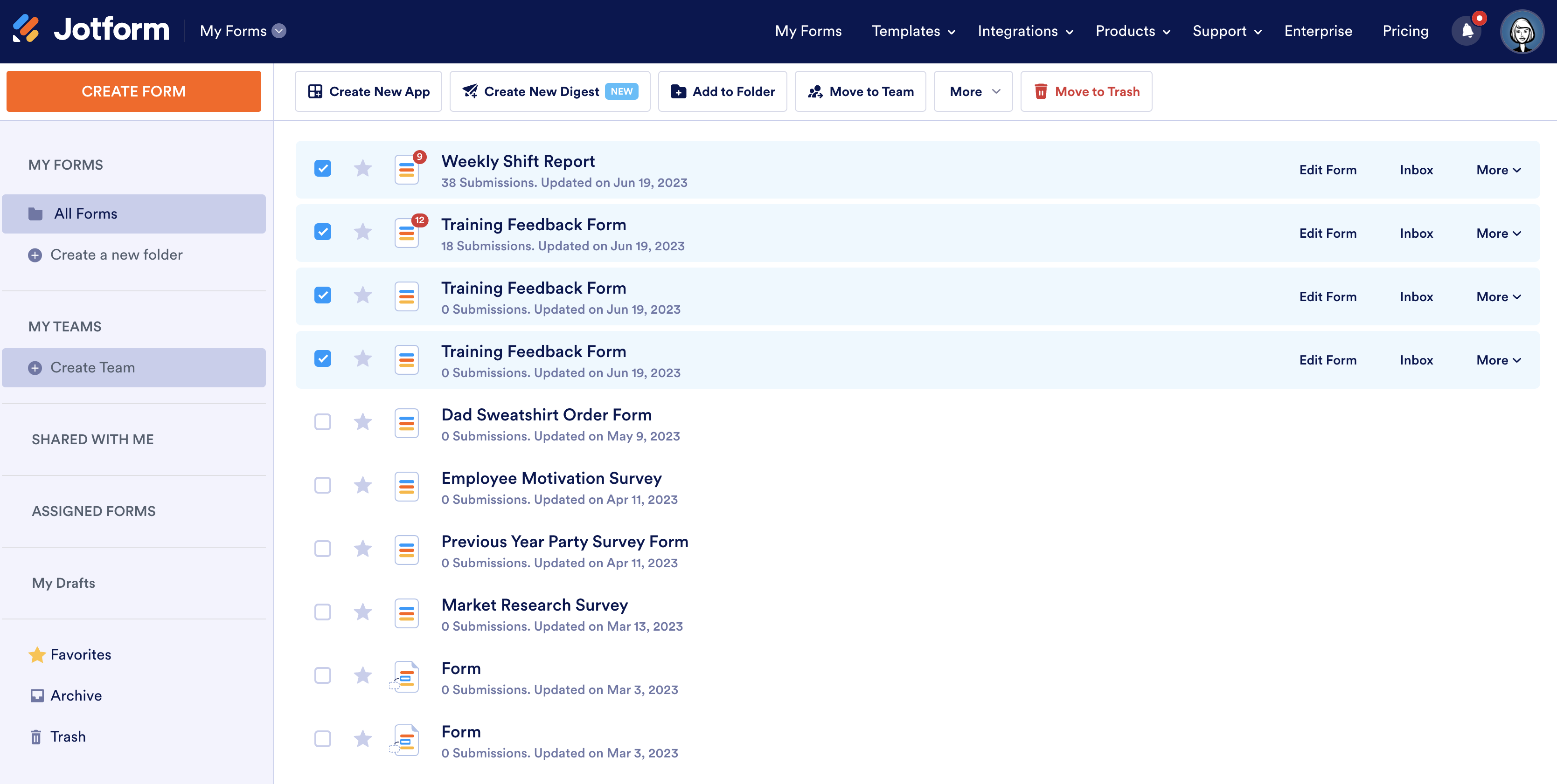 Screenshot illustrating the process of setting up a digest email