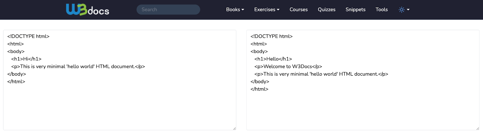 user interface of code diff