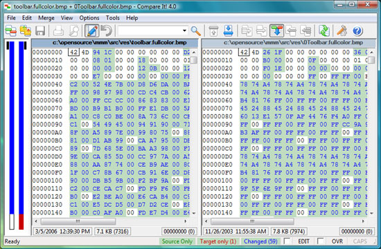 user interface of Compare It! 4