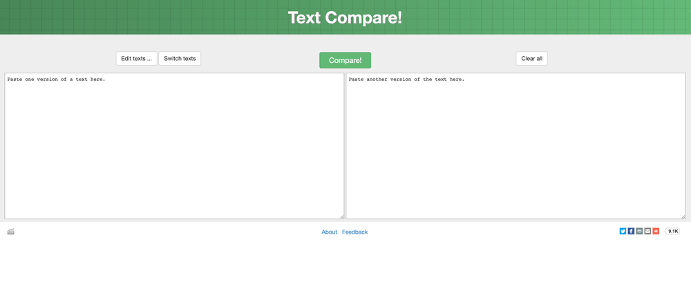 user interface of text compare