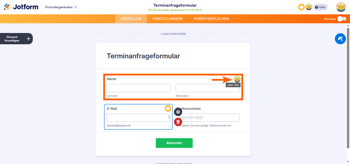 Verständnis der Formular-Zusammenarbeit im Formular Generator Image-4