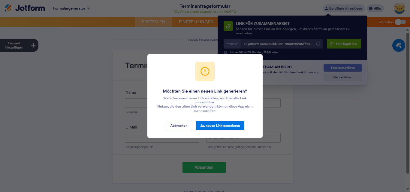 Verständnis der Formular-Zusammenarbeit im Formular Generator Image-6