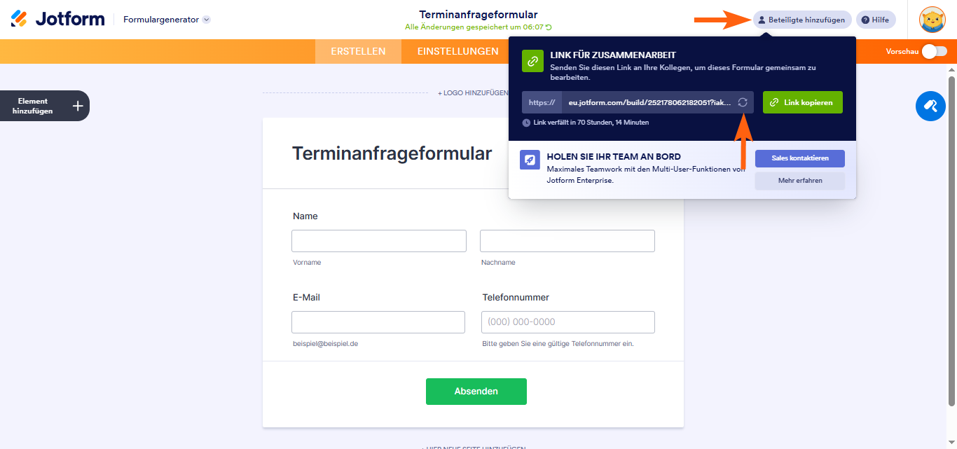 Verständnis der Formular-Zusammenarbeit im Formular Generator Image-5