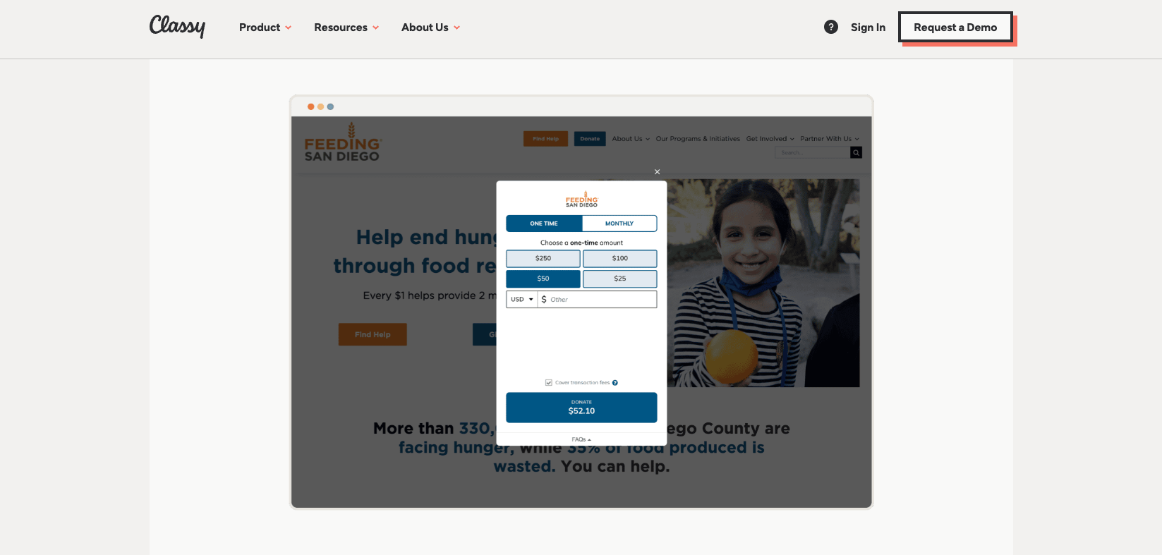 landing page of classy