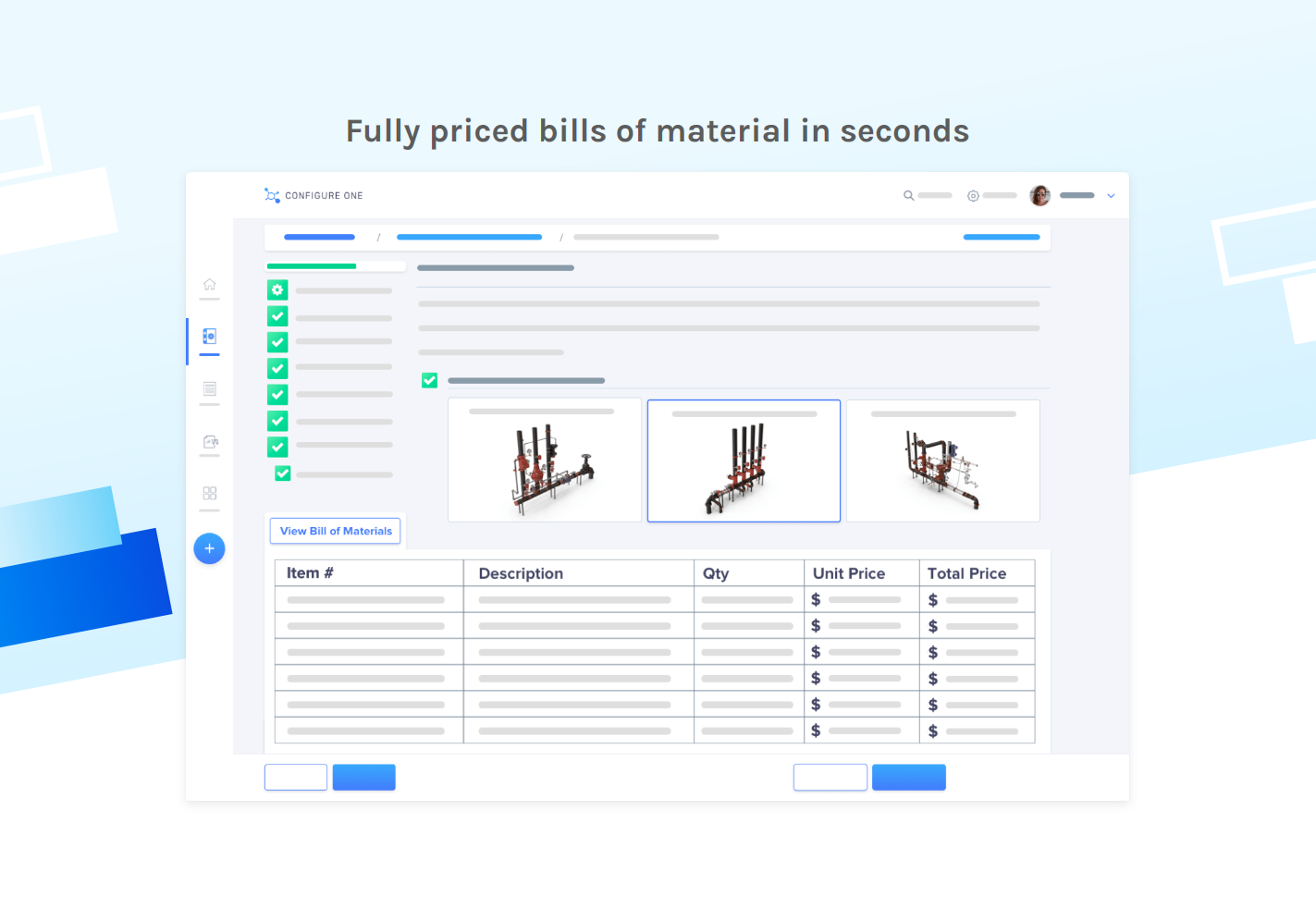 user interface of configure one