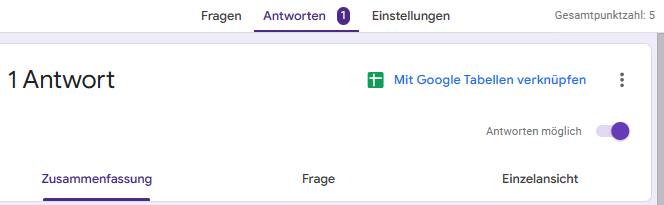 Google Formulare Antworten