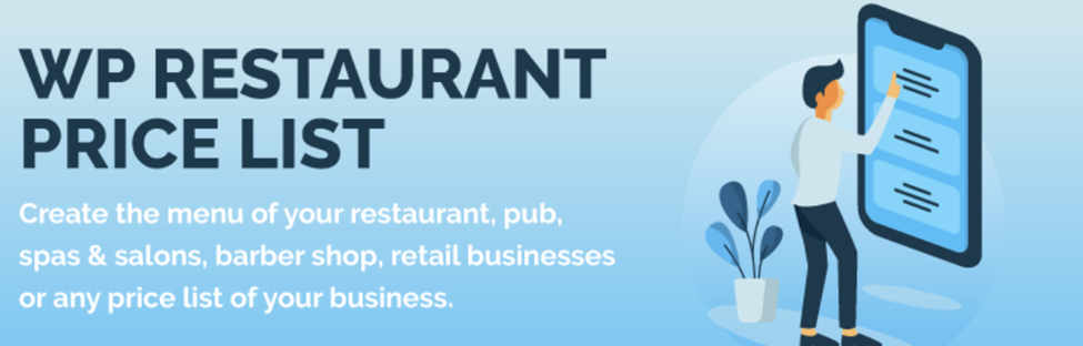 wp restaurant price landing page