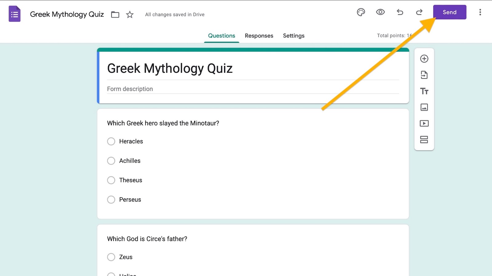 Captura de pantalla de una interfaz de Google Form con el botón 'Enviar' resaltado