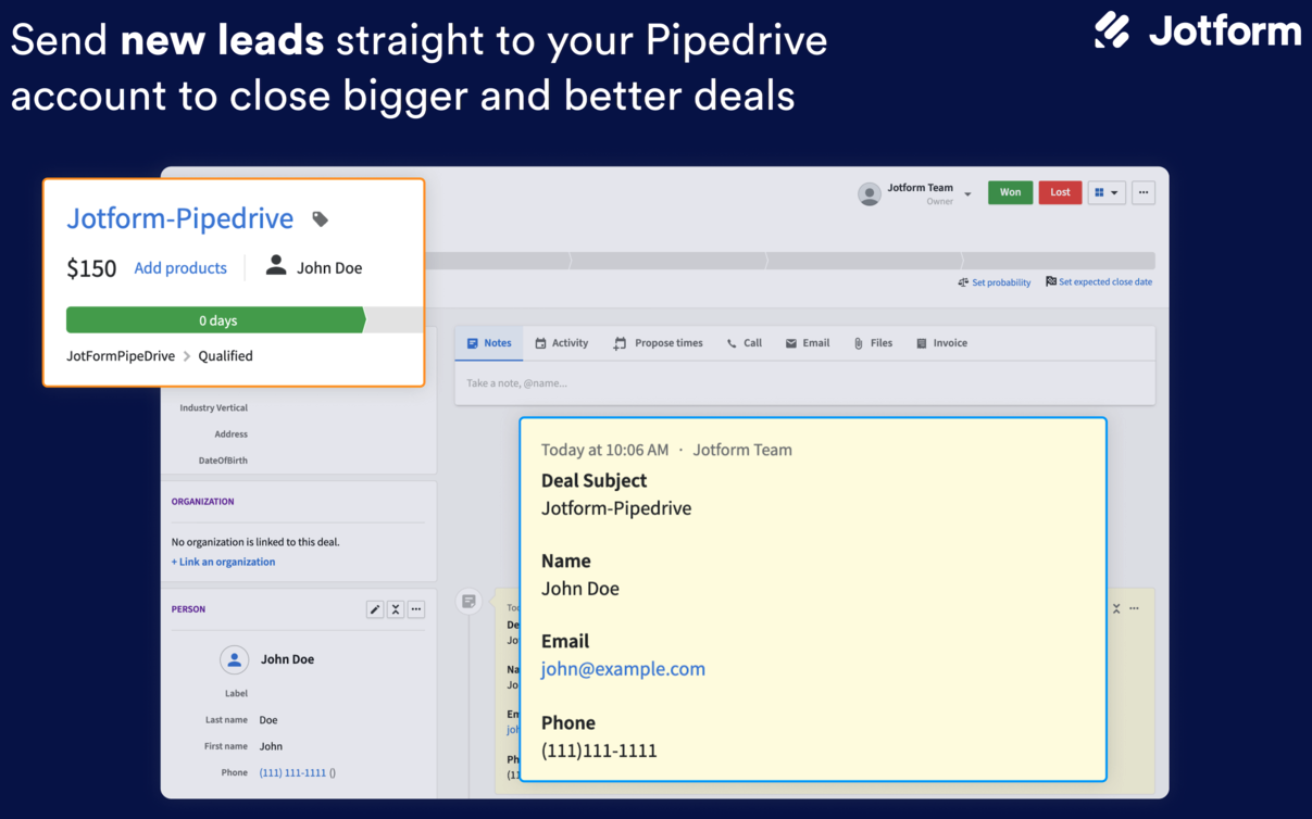 Jotform Pipedrive Integration