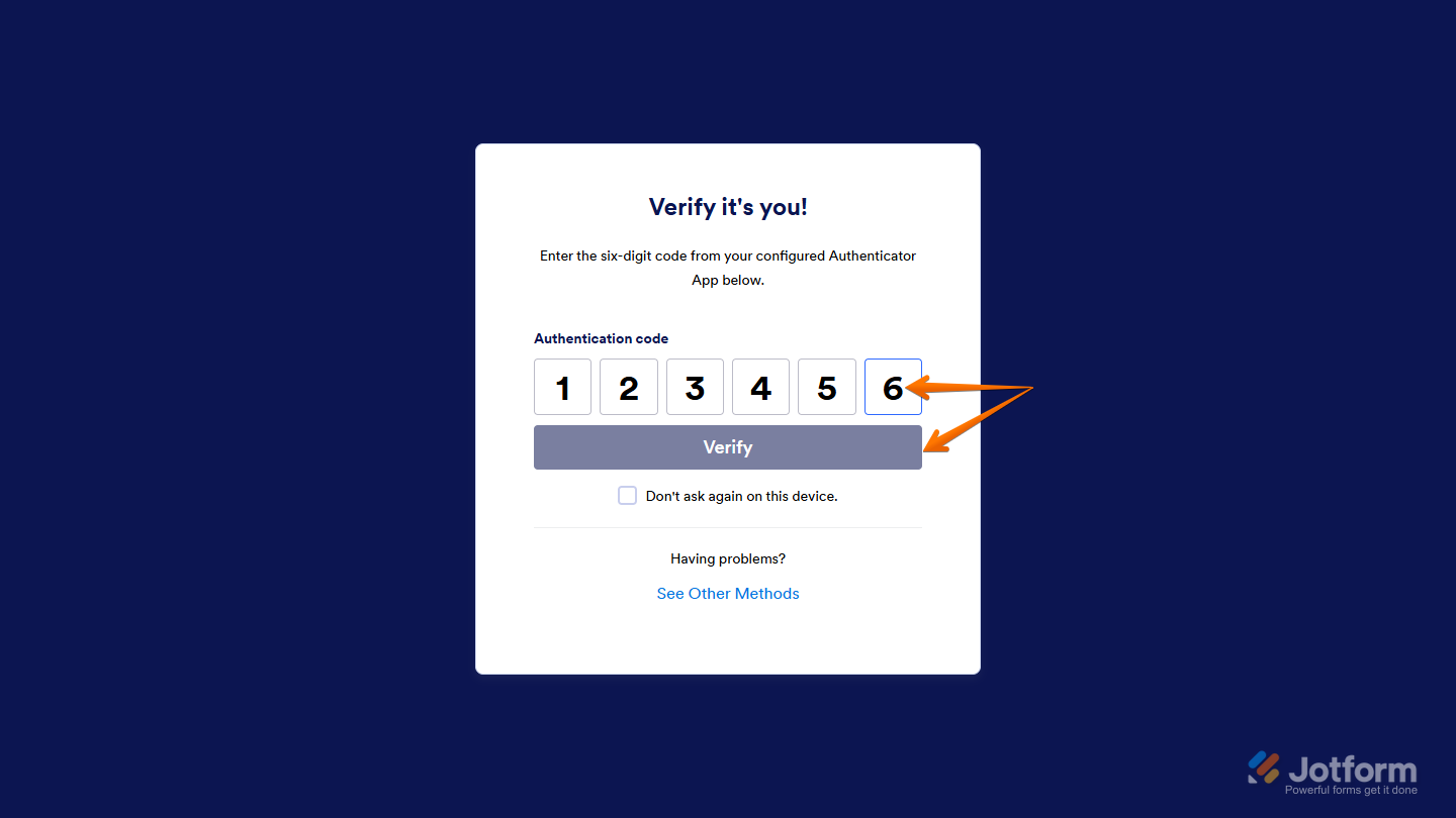 Login security message explaining that users must enter an authenticator app verification code after password login when 2FA is enabled