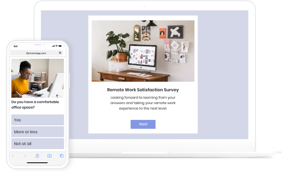 user interface of opinionstage