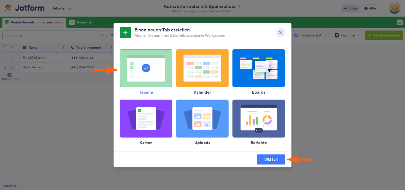 Wie Sie Daten aus anderen Formularen in Jotform Tabellen erhalten Image-2