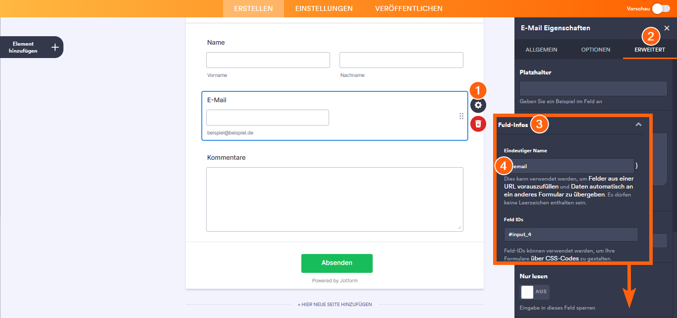 Wie füllt man dasselbe Formular mit Daten aus einer früheren Übermittlung vor? Image-3