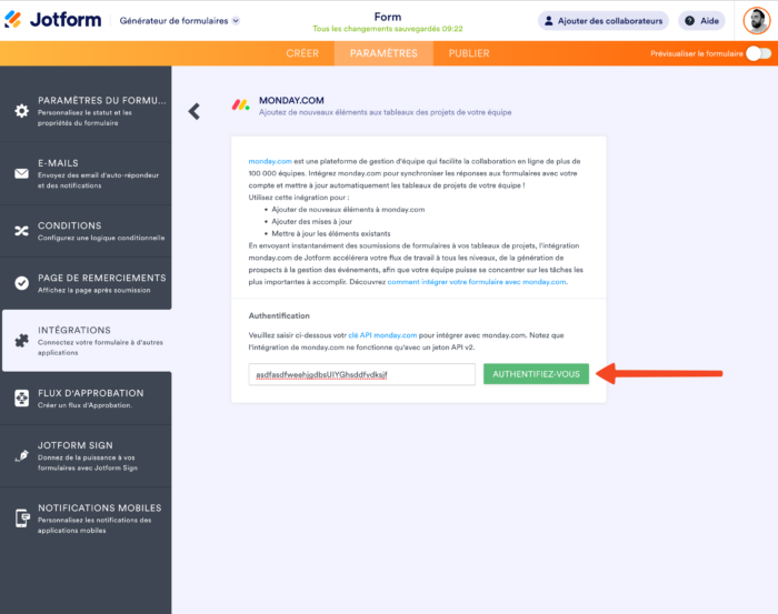 Comment intégrer Jotform avec monday