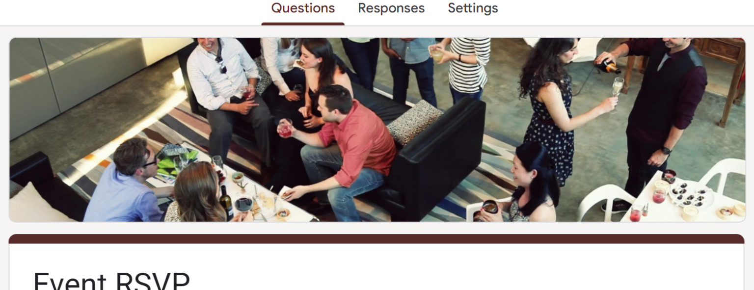 Screenshot einer RSVP Formularvorlage