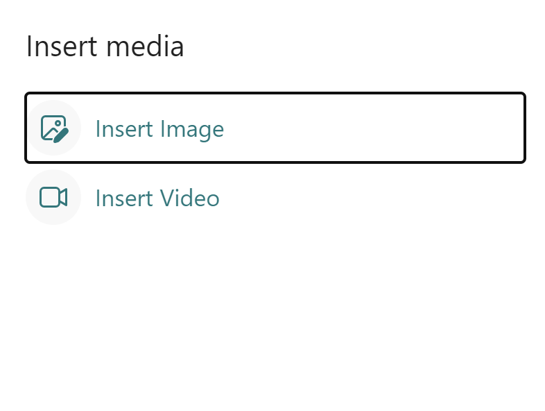 Microsoft Forms "medya ekle" menüsünün "resim ekle" seçeneğinin vurgulandığı ekran görüntüsü