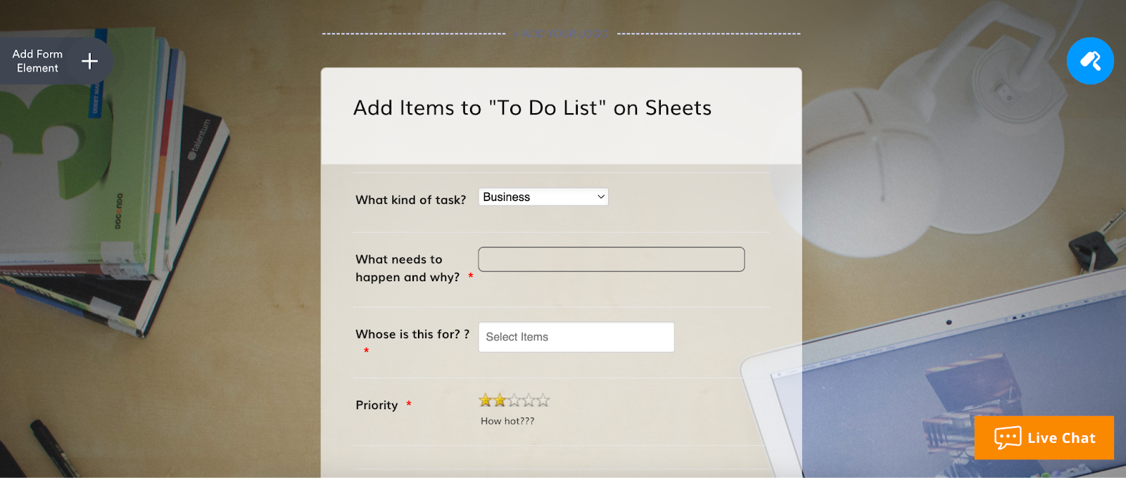 A screenshot of a checklist template, ready for customization