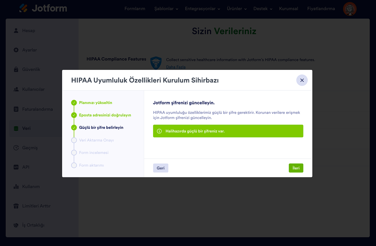 Hesabımı HIPAA Uyumluluğuna Nasıl Yükseltirim? Image-4