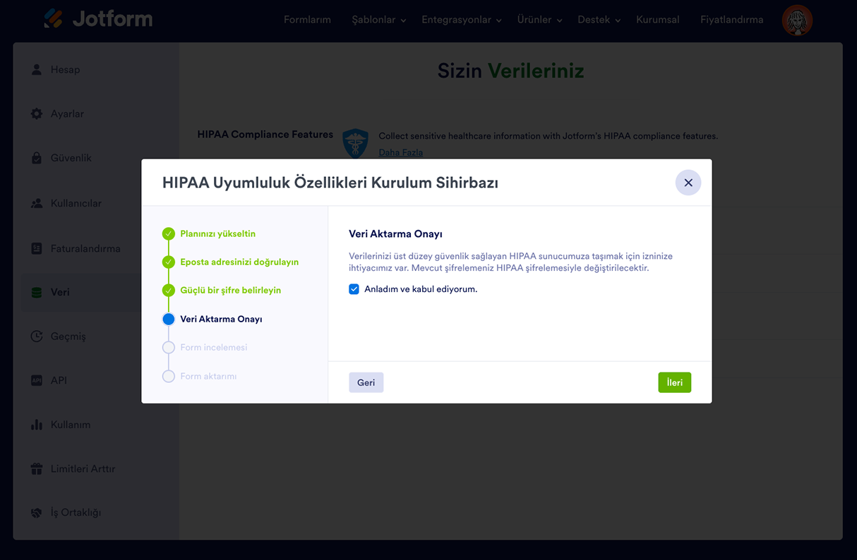 Hesabımı HIPAA Uyumluluğuna Nasıl Yükseltirim? Image-5