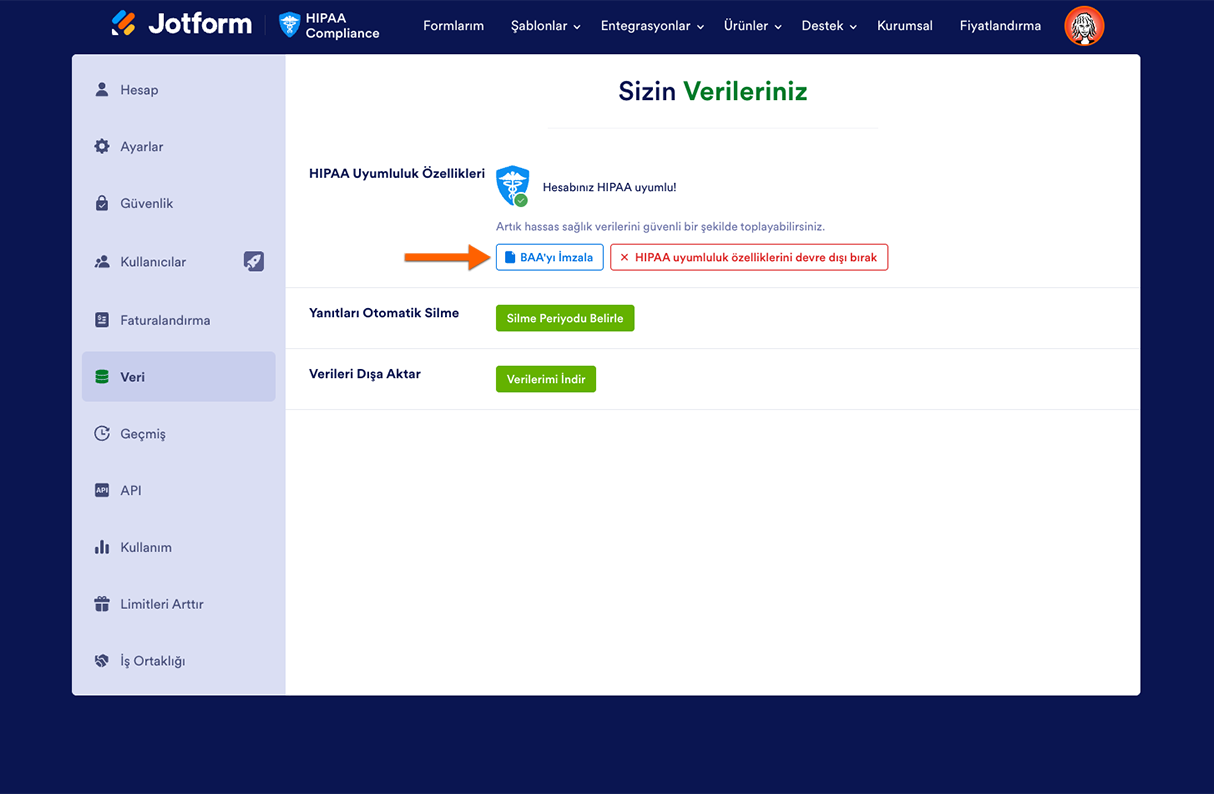 Hesabımı HIPAA Uyumluluğuna Nasıl Yükseltirim? Image-9
