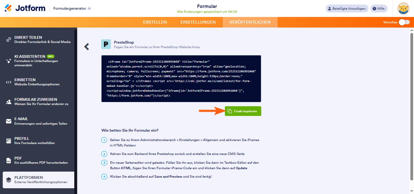 Wie Sie ein Formular zu Ihrer PrestaShop-Website hinzufügen Image-3