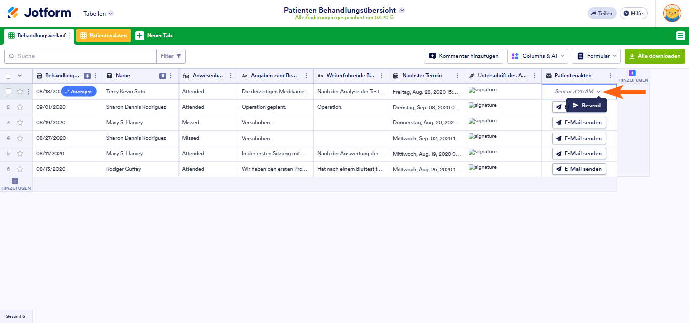 Wie Sie E-Mail mit Formulardaten in Jotform Tabellen senden Image-11