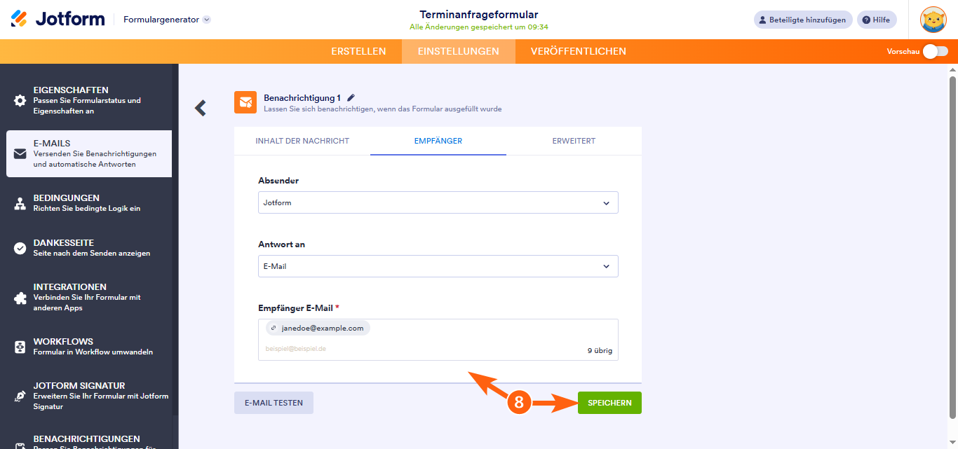 Wie Sie die für die E-Mail-Benachrichtigung verwendete E-Mail-Adresse ändern? Image-5
