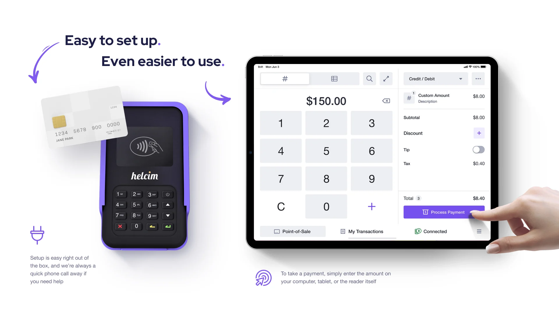 user interface of helcim