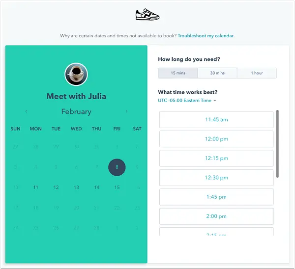 Image of HubSpot Meeting Scheduler
