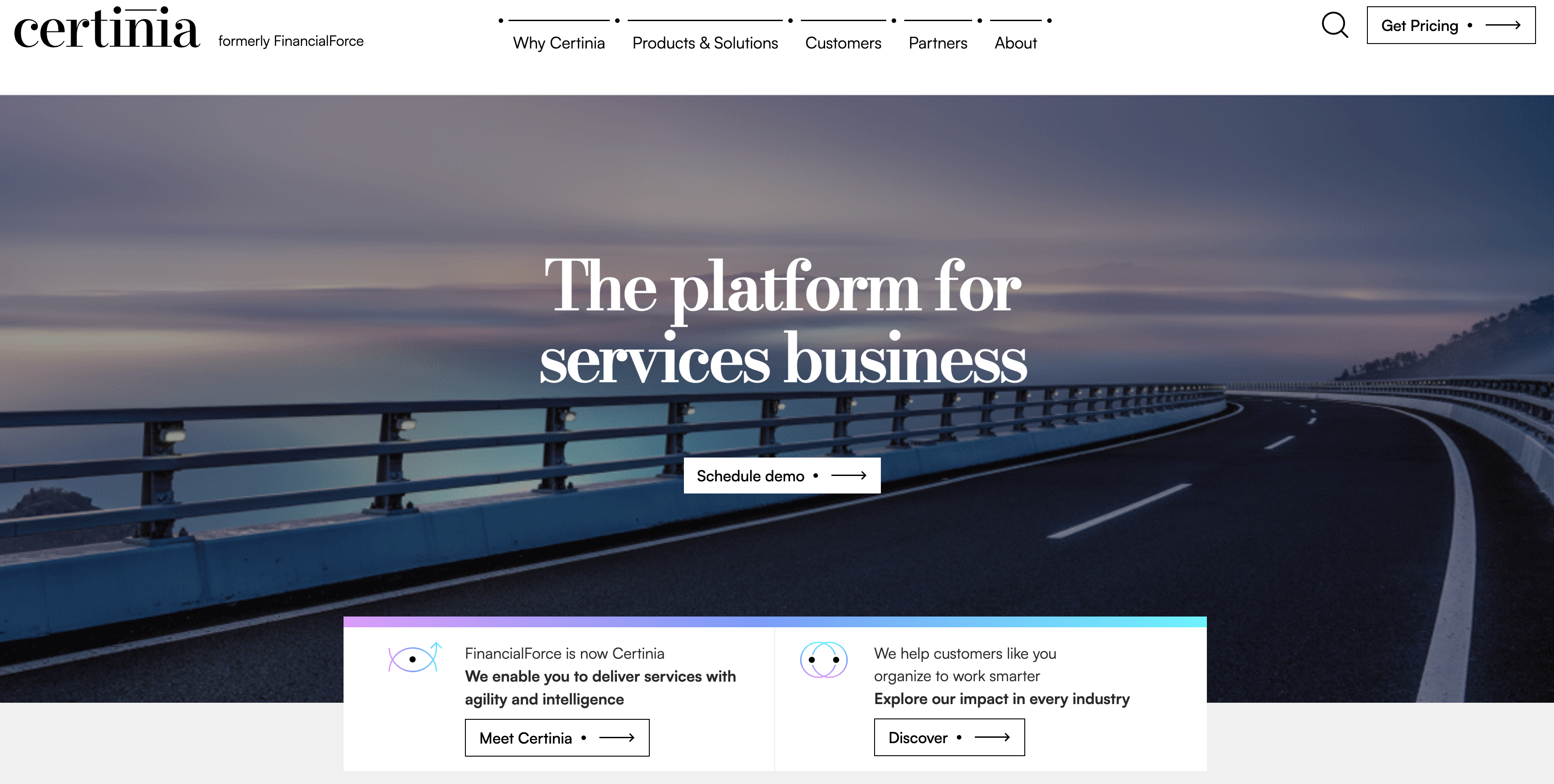 Certinia ERP Cloud Landing Page
