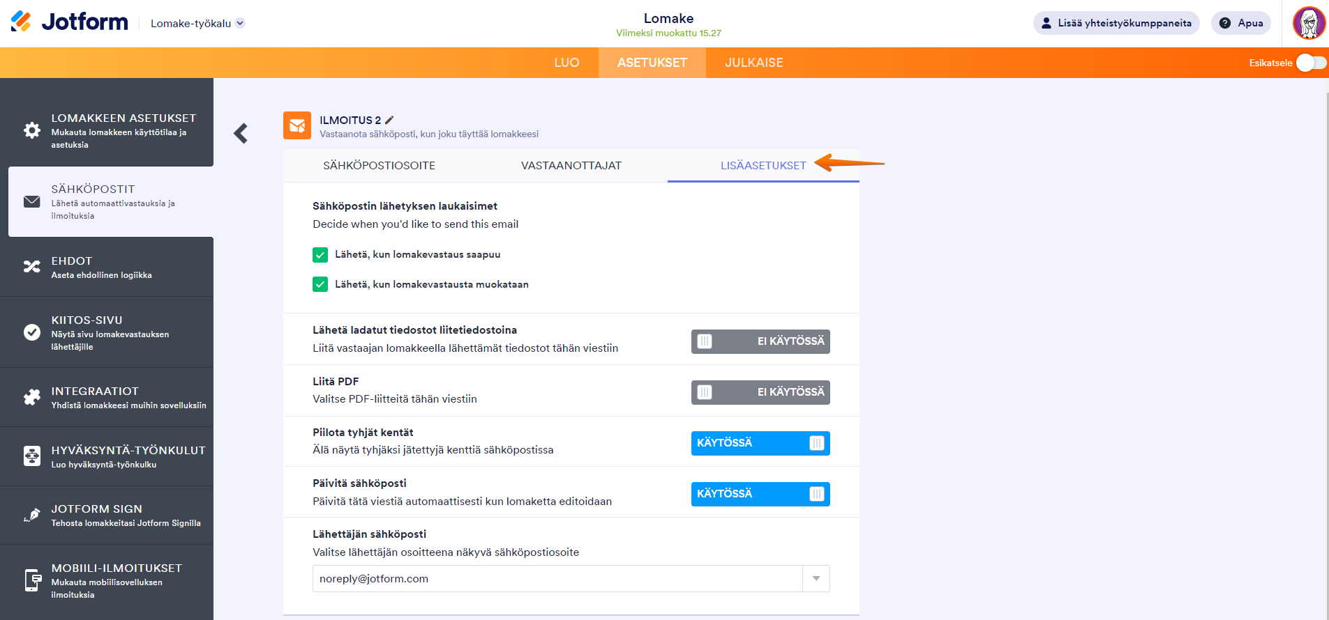 Sähköposti-ilmoitusten asettaminen Image-4