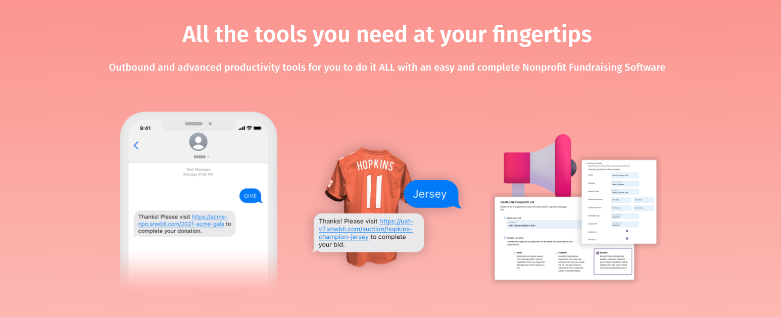landing page of snowball