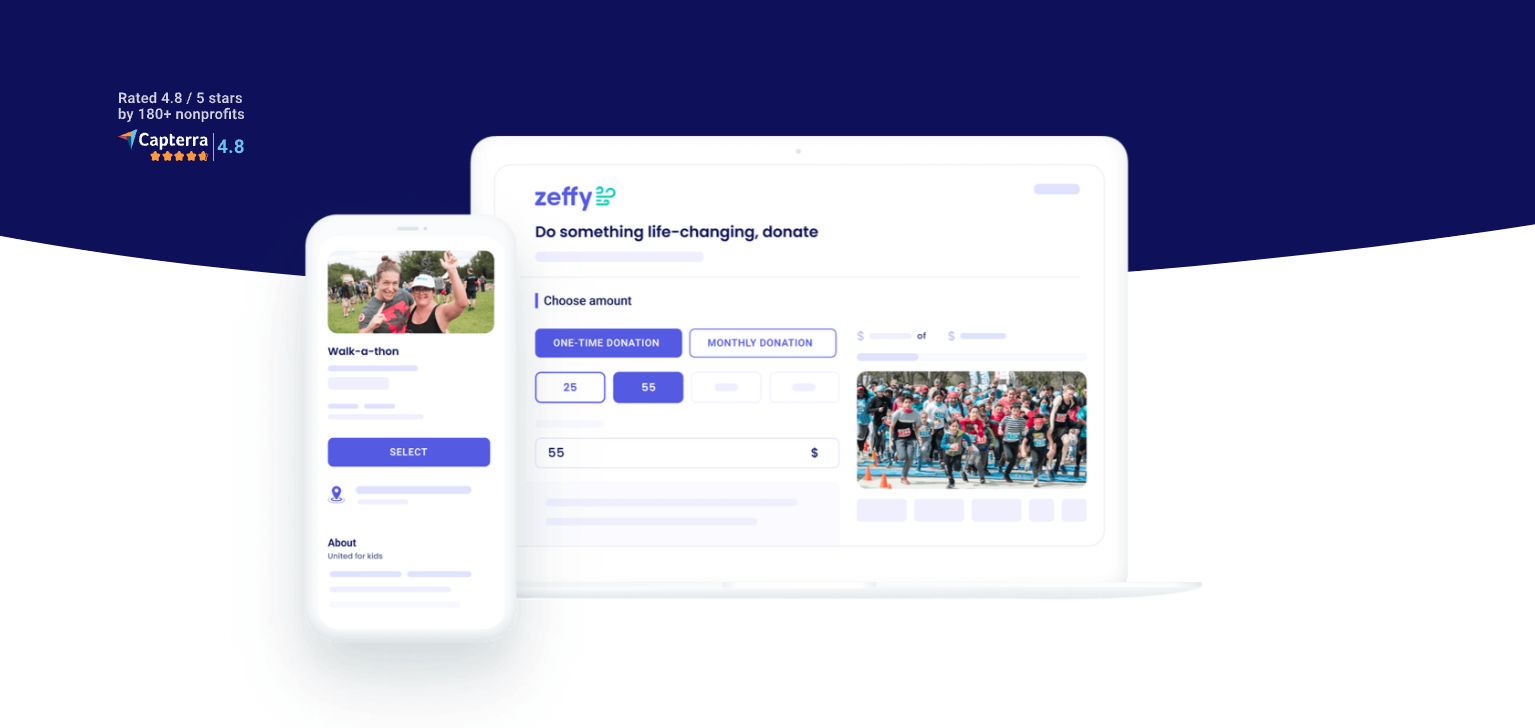 landing page of zeffy