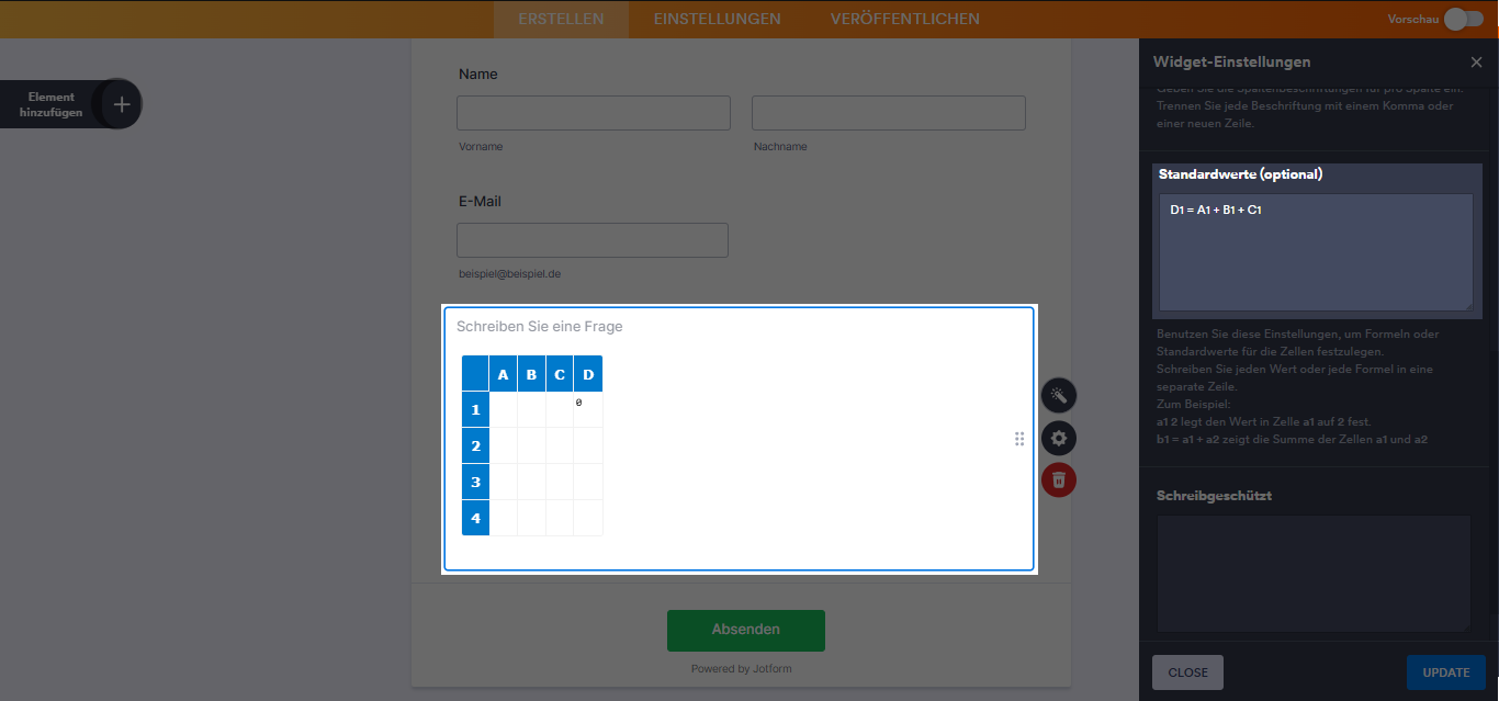 Wie Sie das Spreadsheet-Widget einrichten? Image-9