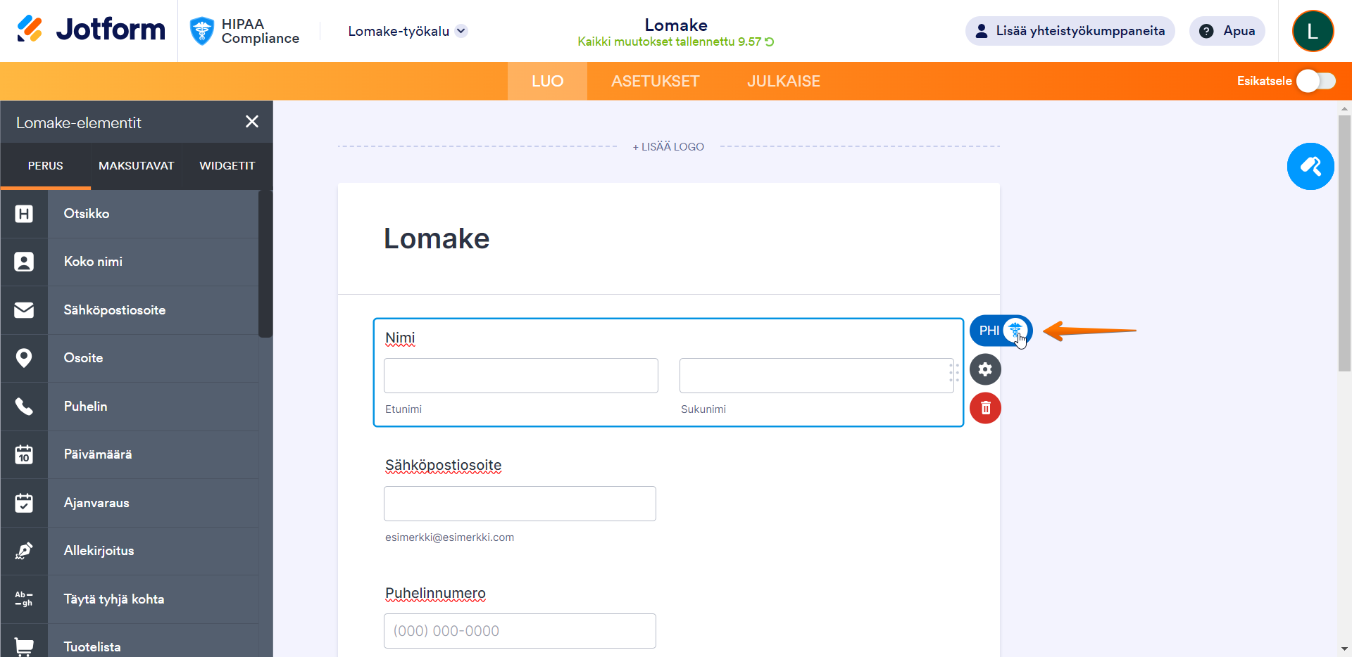 Miten käyttää ilmoitusviestejä ja automaattivastauksia HIPAA käyttäjätileillä? Image-1