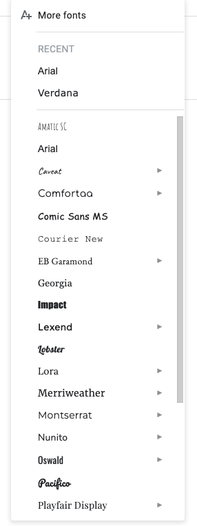 Opsi Gaya Font di Formulir Google