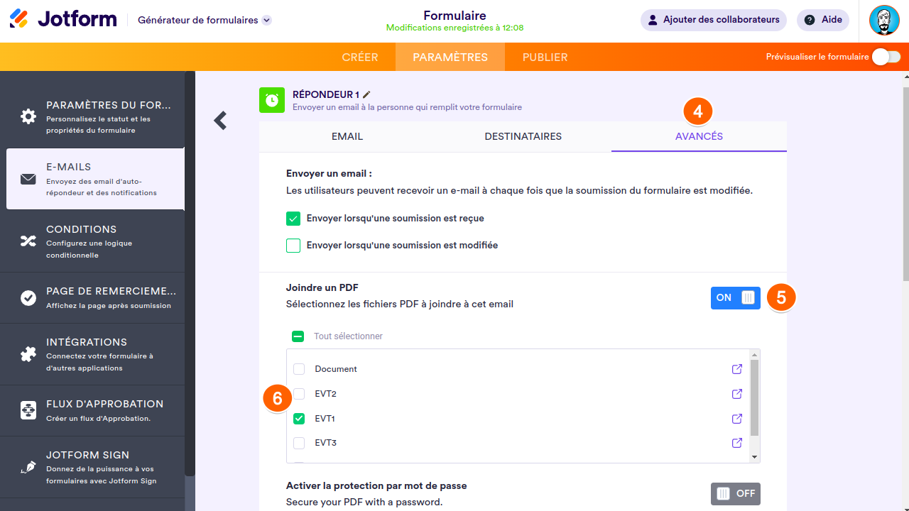 Comment envoyer différents documents PDF par email en fonction des réponses reçues Image-5