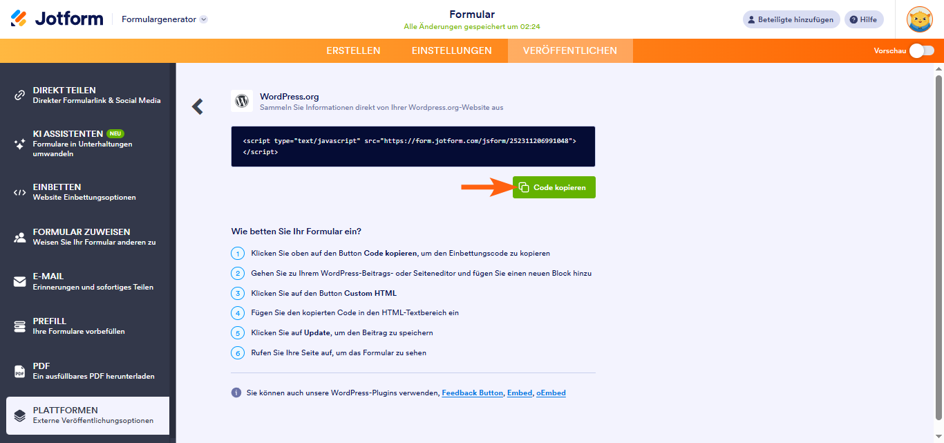 Wie Sie ein Formular in WordPress