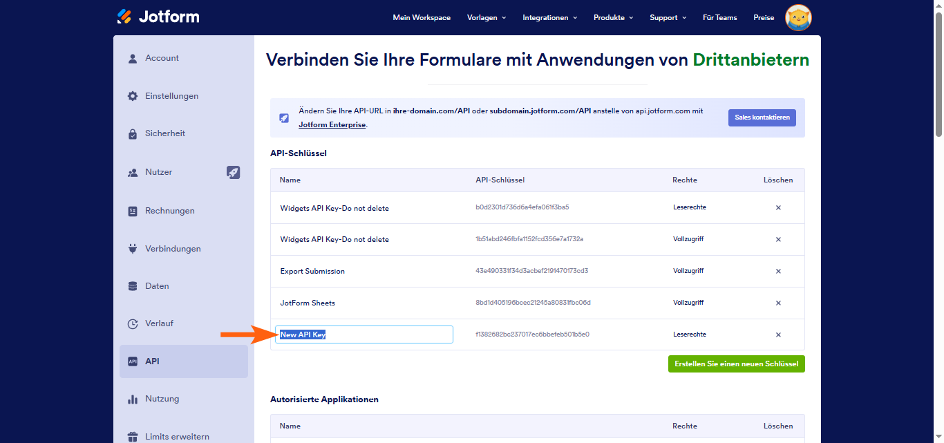 Wie Sie einen Jotform API-Schlüssel erstellen Image-2