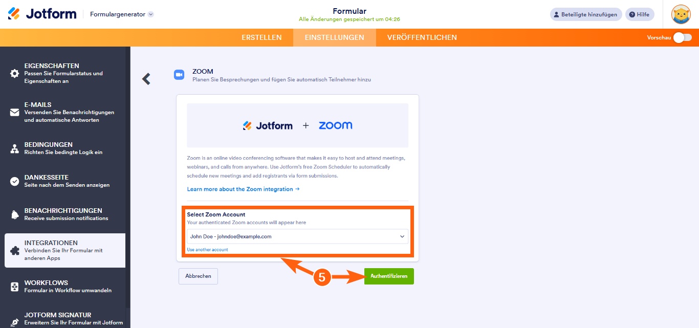Wie Sie Jotform in Zoom integrieren Image-4