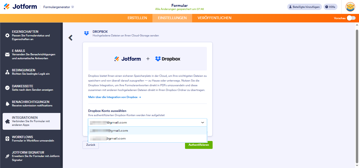 Mit Jotform zu Dropbox hochladen Image-3